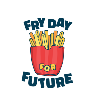 FryDay minta fehér pólón