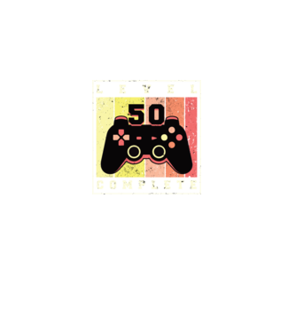 Level 50 Complete Szülinapra póló minta fekete pólón
