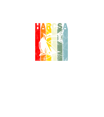 Harcsa Retro washed Pecás póló minta fekete pólón