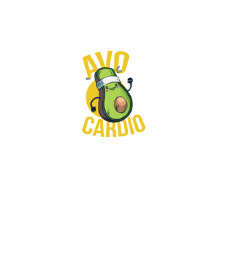 Avo Cardio Avokádó edzés minta fekete pólón