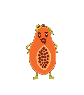 Papaya apuka minta fehér pólón