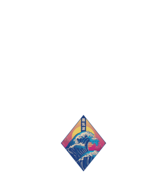 Vaporwave Hullám minta fehér pólón