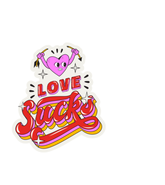 Love sucks - anti valentin minta fekete pólón