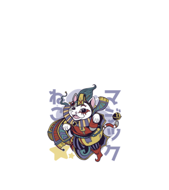Harlekin macska minta fekete pólón