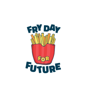 FryDay minta fehér pólón