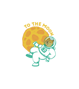 Dogecoin to the moon minta fehér pólón