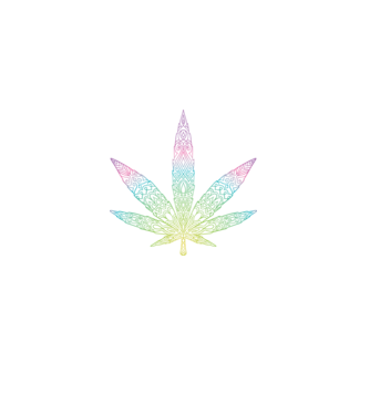 Színes Marijuana Levél minta fekete pólón
