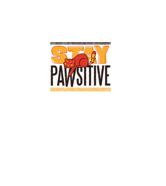 Stay Pawsitive minta fehér pólón