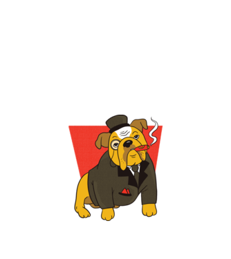 Angol Bulldog Szivarral minta fekete pólón