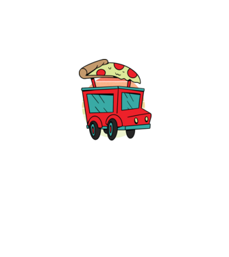 Pizza Truck minta szürke pólón