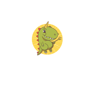 T-rex Unikornis Varázspálcával minta türkiz pólón