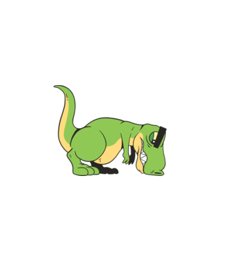 T-rex Fekvőtámasz minta fehér pólón