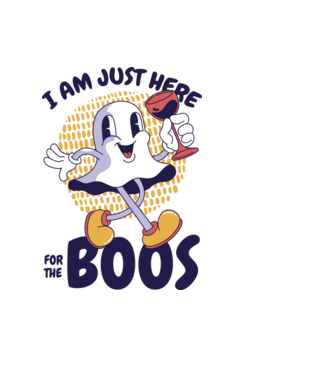 I'm just here for the BOOS minta világoskék pólón