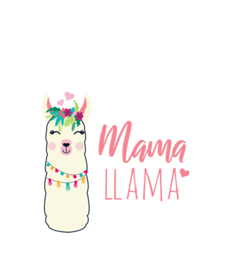 Mama Llama - cuki lámás póló Nagyinak minta fekete pólón