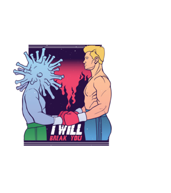 Boxing Virus  minta fekete pólón