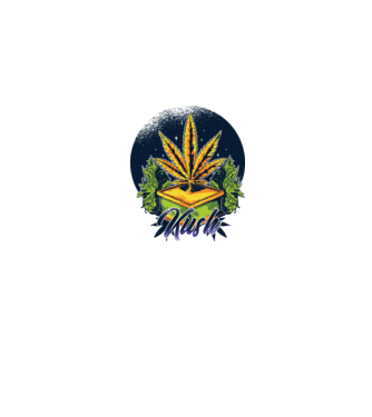 Marijuana Kush minta farmerkék pólón