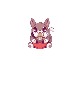 Cat ramen Gaming minta türkiz pólón