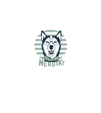 Nerdsky Husky minta farmerkék pólón