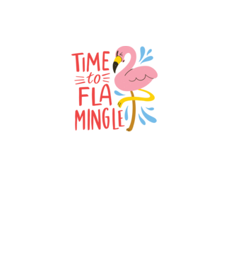 Time to Flamingle Flamingó minta fehér pólón