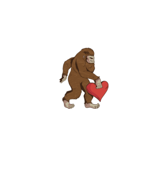 Bigfoot Jeti szívvel minta szürke pólón