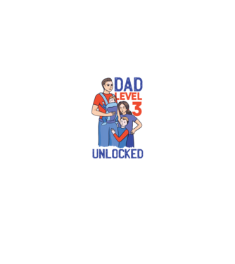 Dad Level 3 Unlocked - Apa 3. szint teljesítve minta királykék pólón