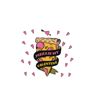 Valentin pizza minta fehér pólón