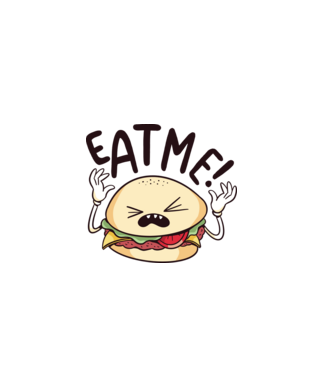 Hamburguer Eat Me minta szürke pólón