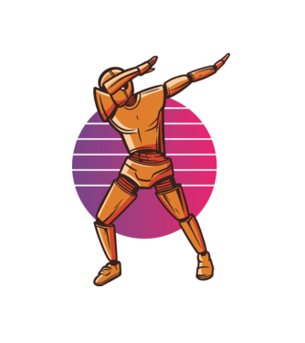 Robot DAB minta fehér pólón