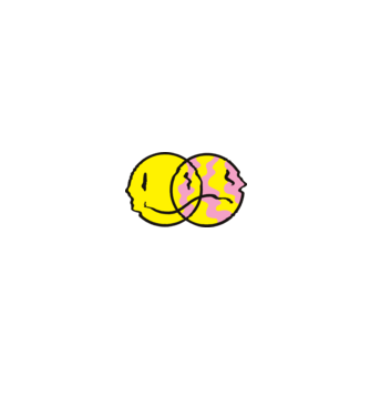 Happy Sad Emoji minta fehér/piros pólón
