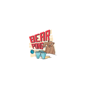 Bear Pong minta fekete pólón