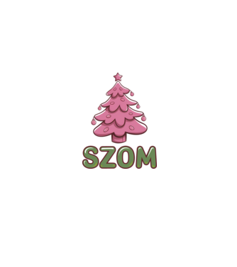 Karácsonyi Fa-szom pink minta homokszín pólón
