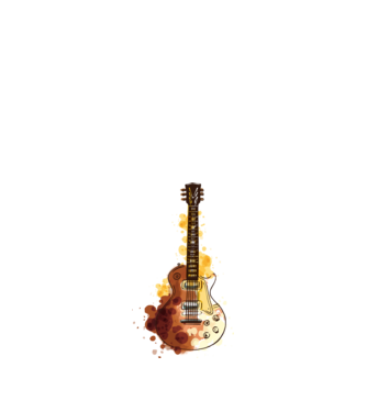 Gitár festmény minta homokszín pólón