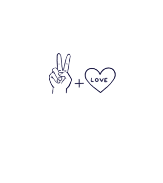 Peace + Love minta szürke pólón
