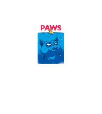 Paws Macska támadásban minta fekete pólón