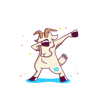 goat dabbing messi 10 minta fehér pólón