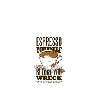 Espresso Yourself Kávés minta almazöld pólón