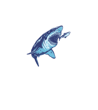 Megalodon támadás minta világos rózsaszín pólón