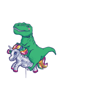 T-rex Unikornison Lufi minta világoskék pólón