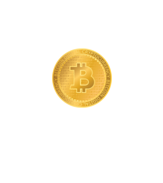 Bitcoin Arany érme minta farmerkék pólón