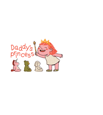 Daddy's Princess - Apa kicsi hercegnője minta fekete pólón