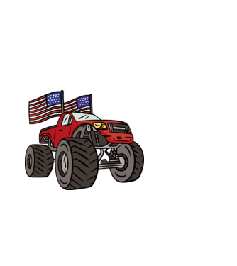 Monster Truck minta fehér pólón