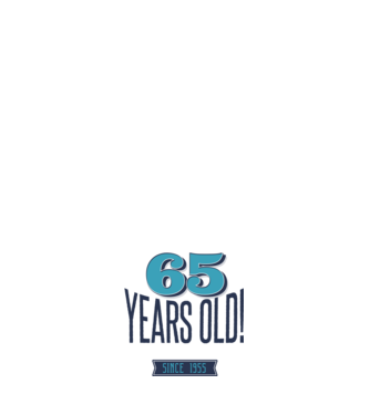 65 years old awesome since 1955 minta világoskék pólón
