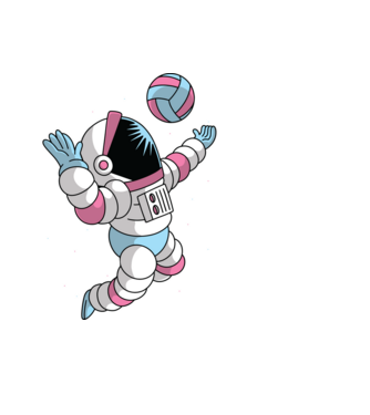 Röplabdás Űrhajós minta fekete pólón