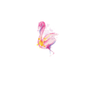 Flamingó Festés minta fehér pólón