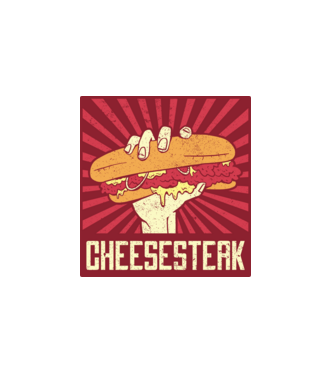Sajt steak minta fehér pólón