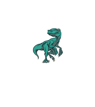 Raptor Dinoszaurusz minta szürke pólón