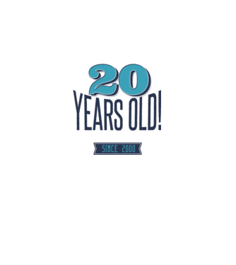 20 years old awesome since 2000 minta királykék pólón