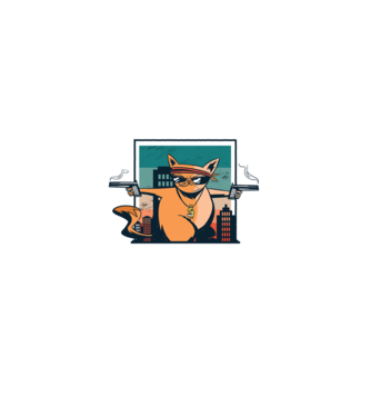 Pew Pew Madafakas Cica minta fekete pólón