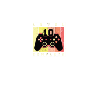 Level 10 Complete Szülinapra póló minta fekete pólón