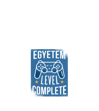 Egyetem level completed minta fekete pólón